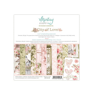 Mintay ***  City of Love ***  6x6  Double Sided Designer Scrapbooking Paper Pack collection, Cardstock
