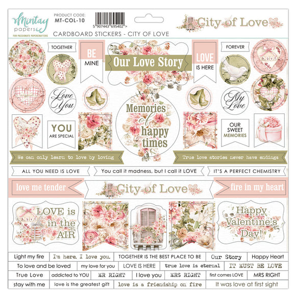 Mintay *** City of Love  *** stickers sheet 12x12, Cardstock