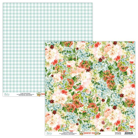Mintay *** COUNTRY FAIR  *** 12 x12  Double Sided Designer Scrapbooking Paper SINGLE SHEET, Cardstock MT-CTR-05
