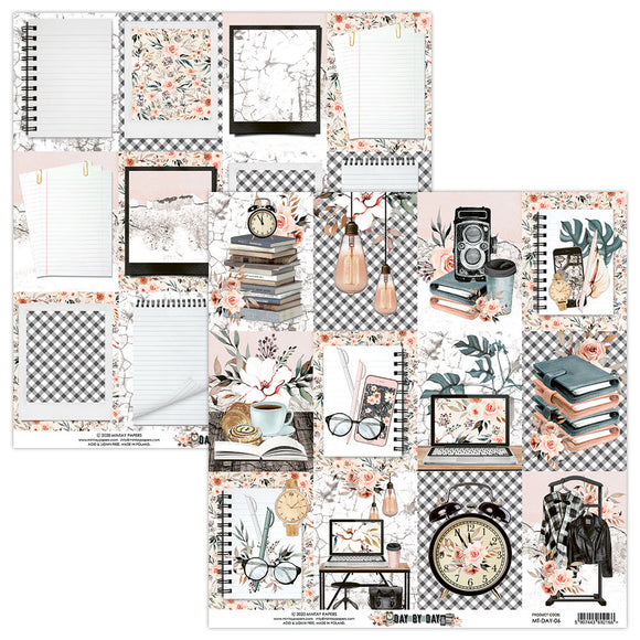 Mintay *** DAY BY DAY ***  12 x12  Double Sided Single Sheet Scrapbooking Paper, Cardstock