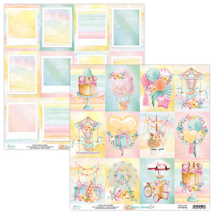 Mintay *** FOREVER YOUNG *** 12 x12  Double Sided Designer Scrapbooking Paper SINGLE SHEET, Cardstock MT-BER-02