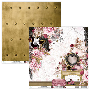 Mintay *** GLAM ROCK *** 12 x12  Double Sided Designer Scrapbooking Paper SINGLE SHEET, Cardstock