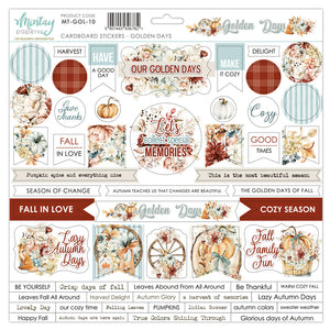 Mintay *** GOLDEN DAYS *** Stickers sheets chipboard  12 x12