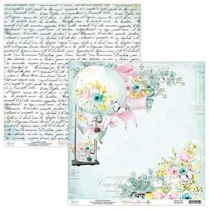 Mintay *** Happy Place ***  12 x12  Double Sided Designer Scrapbooking Paper SINGLE SHEET, Cardstock MT-HAP-01