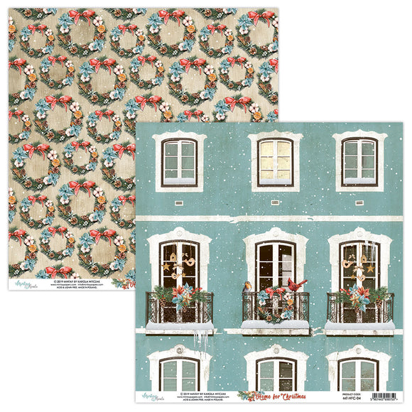Mintay ***  HOME For CHRISTMAS *** double Sided Designer Scrapbooking Paper 12x12 Single Sheet, Cardstock