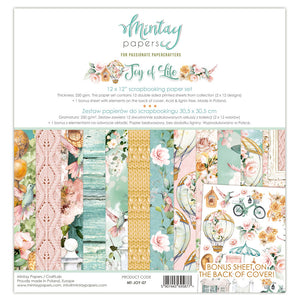 Mintay *** JOY of LIFE *** 12 x12 Double Sided Designer Scrapbooking Paper Pack collection, Cardstock