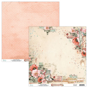 Mintay *** LOVE LETTERS ***  12 x12  Double Sided Designer Scrapbooking Paper SINGLE SHEET, Cardstock