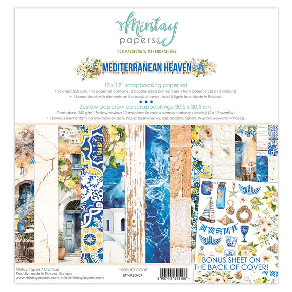 Mintay 12 x 12 Paper Set - Mediterranean Heaven