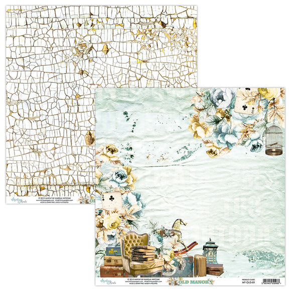 Mintay *** OLD MANOR ***  12 x12  Double Sided Designer Scrapbooking Paper SINGLE SHEET, Cardstock