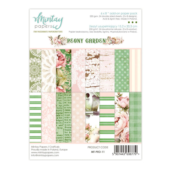Mintay 6 x 8 Add-On Paper Pad - Peony Garden