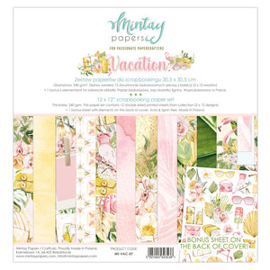 Mintay *** VACATION ***  12 x12  Double Sided Designer Scrapbooking Paper Pack collection, Cardstock