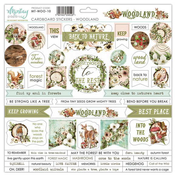 Mintay ***  WOODLAND ***  stickers sheet 12x12, Cardstock