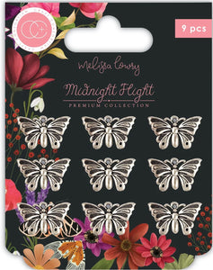 Midnight Flight - Metal Charms - Moths - Butterfly