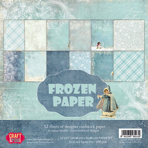 FROZEN PAPER, Craft and You Design, Paper Set of 12 sheets 12x12" (200gsm)