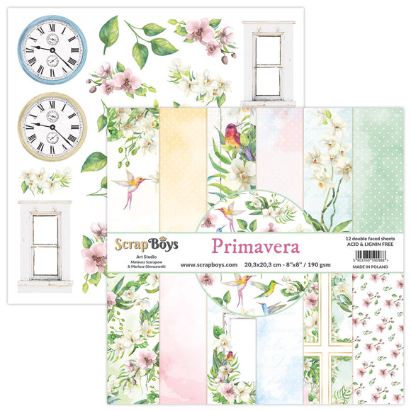 Primavera, Scrapboys 12 double sided 8x8, scrapbooking paper pack