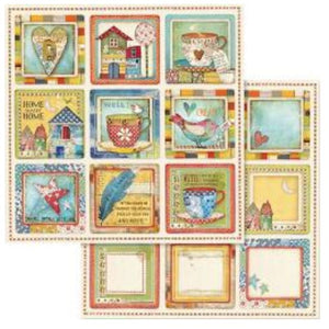 Stamperia Patchwork Cards Double-Sided Cardstock 12"X12" Single Sheet