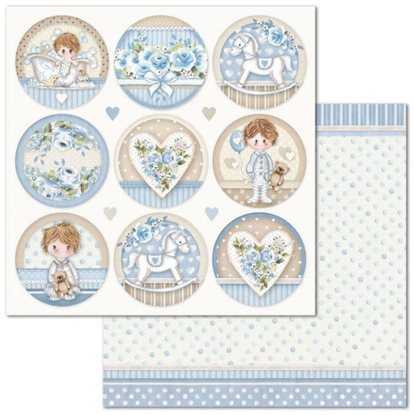 Stamperia Little Boy Rounds Double-Sided Cardstock 12