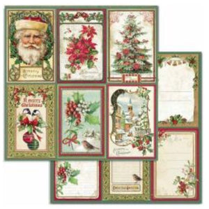 Stamperia Vintage Christmas Cards  Double-Sided Cardstock 12"X12" Single Sheet