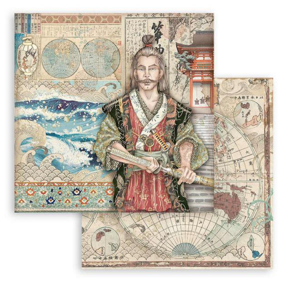 Stamperia Sir Vagabond in Japan Samurai Double-Sided Cardstock 12