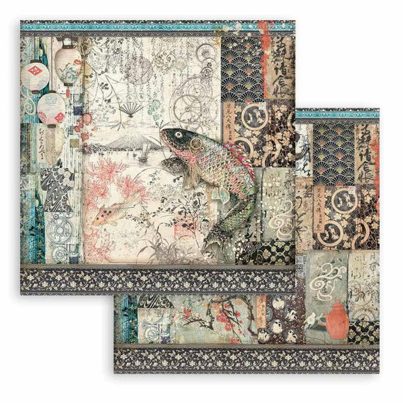 Stamperia Sir Vagabond in Japan mechanical fish Double-Sided Cardstock 12