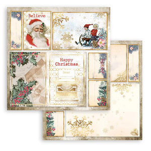 Stamperia Romantic Christmas cards Santa ClausDouble-Sided Cardstock 12"X12" Single Sheet SBB829
