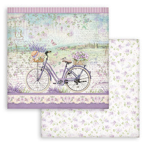 Provence, Stamperia, Scrapbooking Double face 12"X12" Single sheet - bicycle