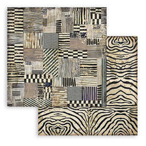 Savana, Stamperia, Scrapbooking Double face 12"X12" Single sheet-  zebra