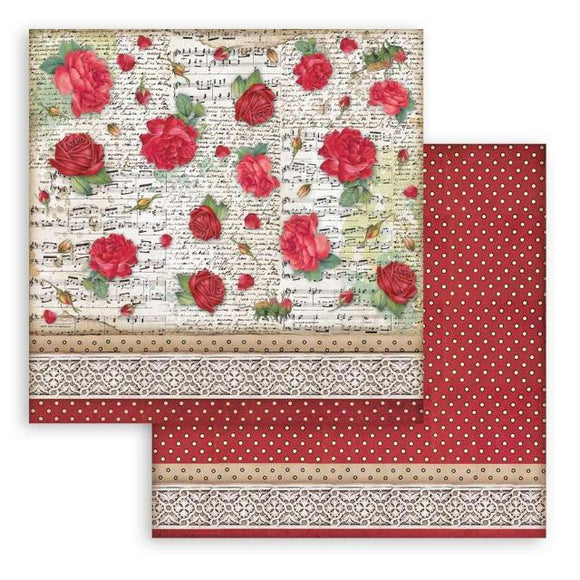 Scrapbooking Double face sheet - Desire pattern with roses