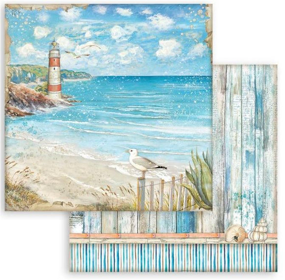 Stamperia, Scrapbooking Double face sheet - Blue Dream lighthouse