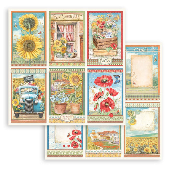 Stamperia, Scrapbooking Double face sheet - Sunflower Art 6 cards