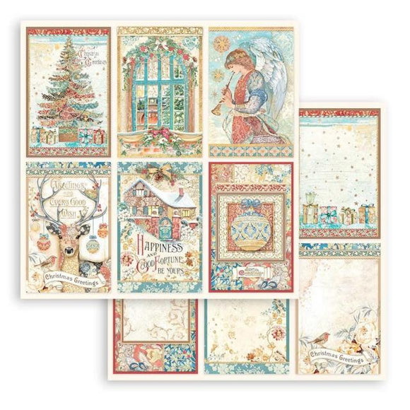 Stamperia, Scrapbooking Double  face sheet - Christmas Greetings 6 cards