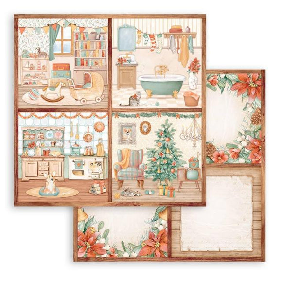 Stamperia, Scrapbooking Double  face sheet - All Around Christmas 4 cards