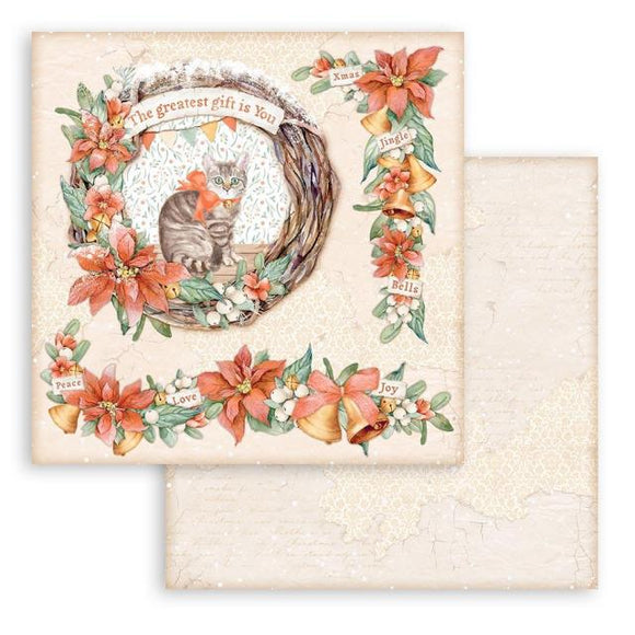 Stamperia, Scrapbooking Double  face sheet - All Around Christmas garland