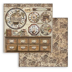 Stamperia Scrapbooking Double face sheet - Coffee and Chocolate clocks