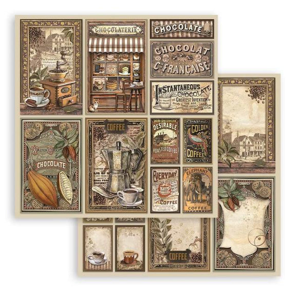 Stamperia Scrapbooking Double face sheet - Coffee and Chocolate cards
