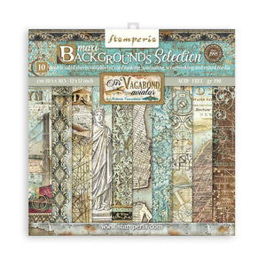 Sir Vagabond Aviator, Stamperia, BACKGROUNDS patterns pad, Double-Sided 12"X12" 10/Pkg