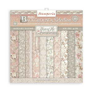 You and me  BACKGROUNDS, Stamperia, Double-Sided Paper Pad 12"X12" 10/Pkg scrapbooking paper pad