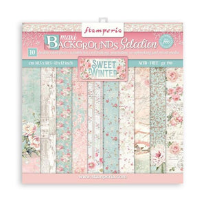 Stamperia Scrapbooking paper Pad 12"X12" 10 sheets double sided- Sweet Winter Backgrounds