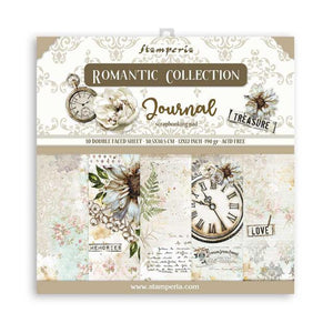 ROMANTIC JOURNAL Stamperia  Double-Sided Paper Pad 12"X12" 10/Pkg