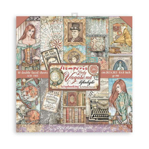 Lady Vagabond lifestyle, Stamperia,  small Scrapbooking pad 8"x8", 10 sheets