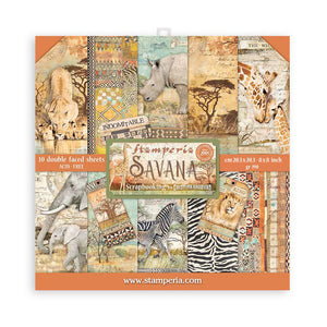 Savana, Stamperia  Double-Sided Paper Pad 8"X8" 10/Pkg scrapbooking paper pad