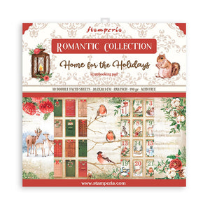 Stamperia Scrapbooking Small Pad 10 sheets double sided (8"X8") - Romantic Home for the holidays