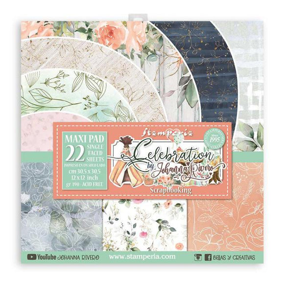 CELEBRATION-  Stamperia Single-Sided MAXI Paper Pad 12