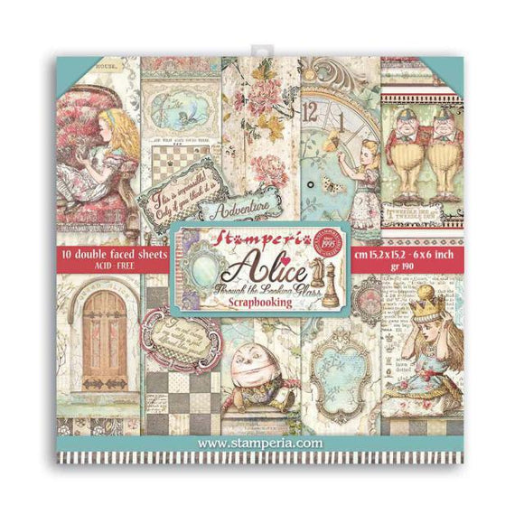 ALICE-THROUGHT THE LOOKING GLASS -  Stamperia Double-Sided Paper Pad 6
