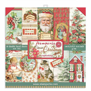 Stamperia * Classic Christmas -   Stamperia Double-Sided Paper Pad 6"X6" 10/Pkg