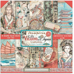 Sir Vagabond in Japan -   Stamperia Double-Sided Paper Pad 6"X6" 10/Pkg