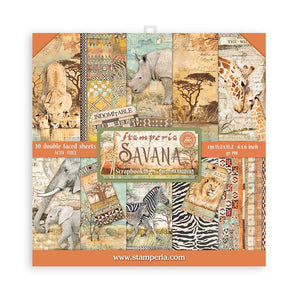 Savana,  Stamperia, Scrapbooking paper Extra small Pad 10 sheets  6"X6"