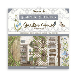 Romantic Garden House,  Stamperia, Scrapbooking paper Extra small Pad 10 sheets  6"X6"