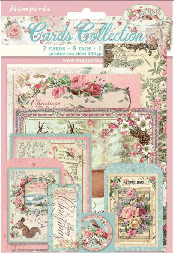 Stamperia *** CARDS COLLECTiON - Ephemera Pink Christmas