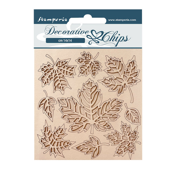 Stamperia,  Decorative chips cm 14x14 - Magic Forest leaves
